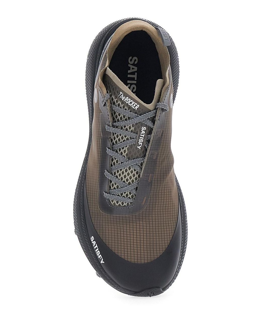 Satisfy Gray Sneakers With Leather Details And Rubber Sole For for men