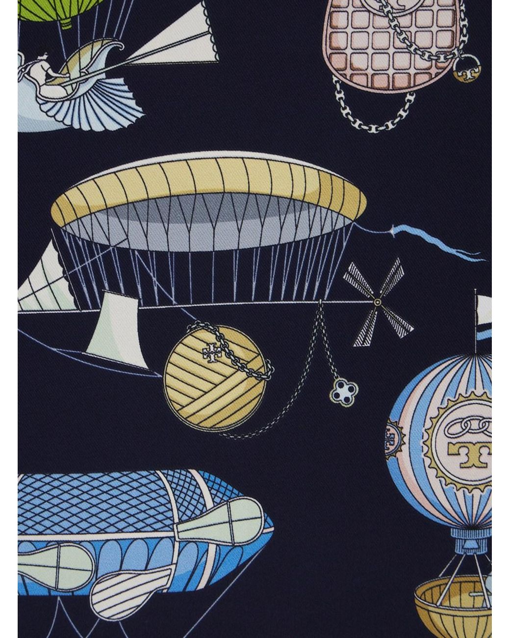 Tory Burch Blue Tory Burch Hot Air Balloon Print Scarf