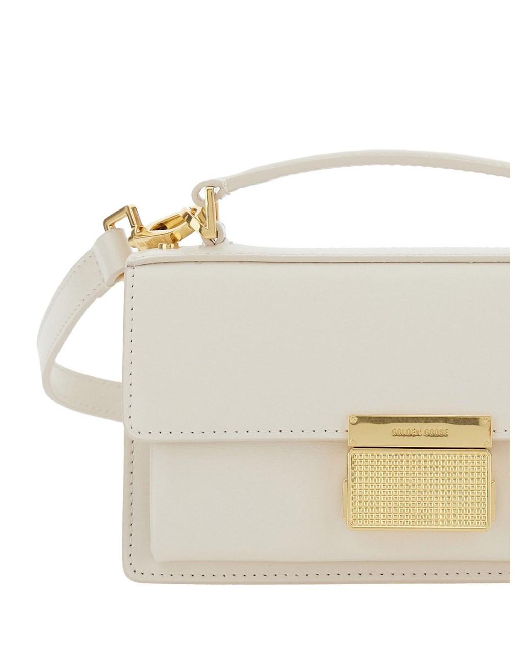 Golden Goose Deluxe Brand Natural 'Venezia' Hangbag With Adjustable And Removable Shoulder Strap And Clasp Closure