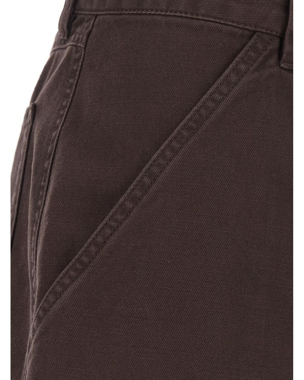 Golden Goose Deluxe Brand Brown Cotton Trousers With Patch Pockets