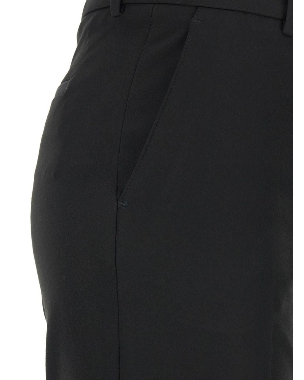 PT Torino Black Pants With Belt Loops And Flared Leg