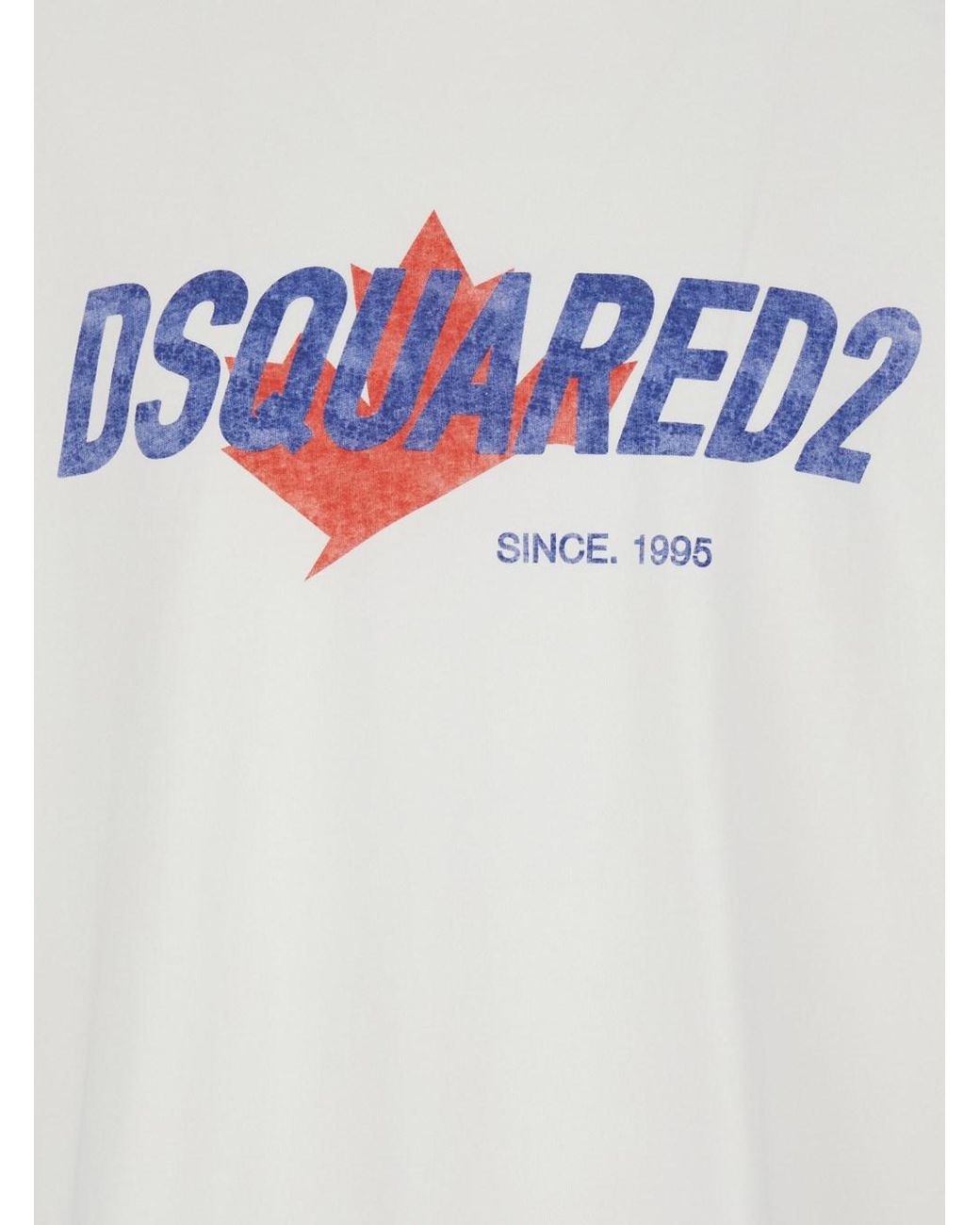 DSquared² White T-Shirt With Logo Print On The Front for men