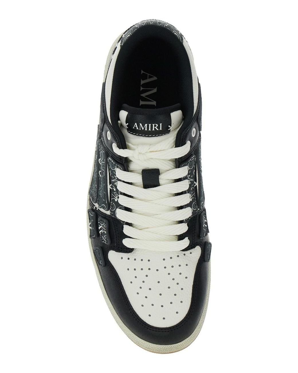 Amiri White 'Skel Top' Low Top Sneakers With Logo Patch On The Tongue And Logo Lettering On The Heel for men