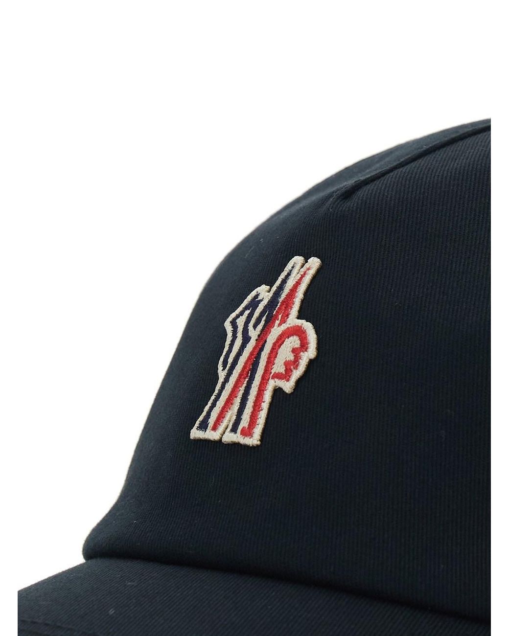 Moncler Blue Baseball Cap With Logo Embroidery On The Front for men
