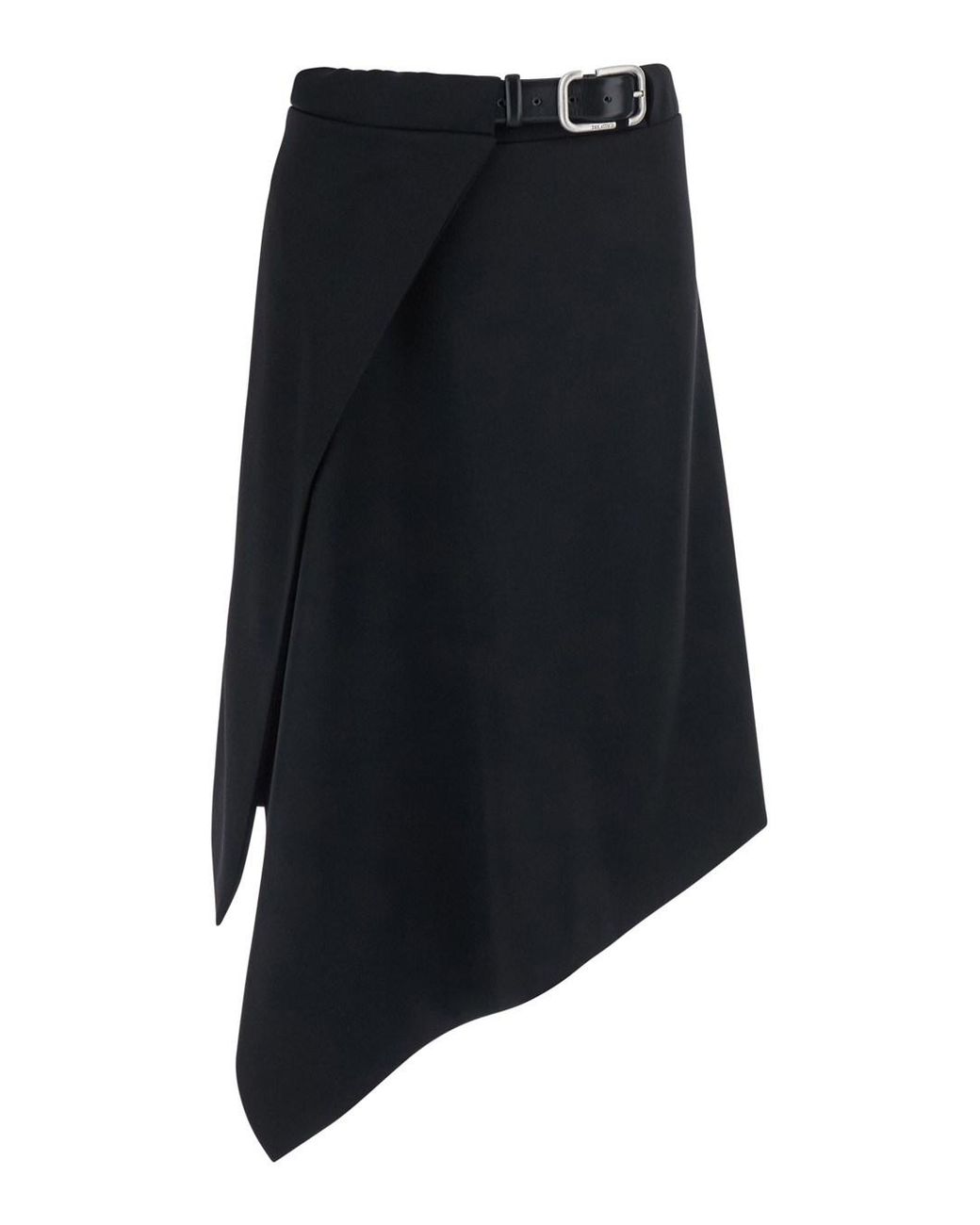 The Attico Black Skirt With Waist Belt — Wool