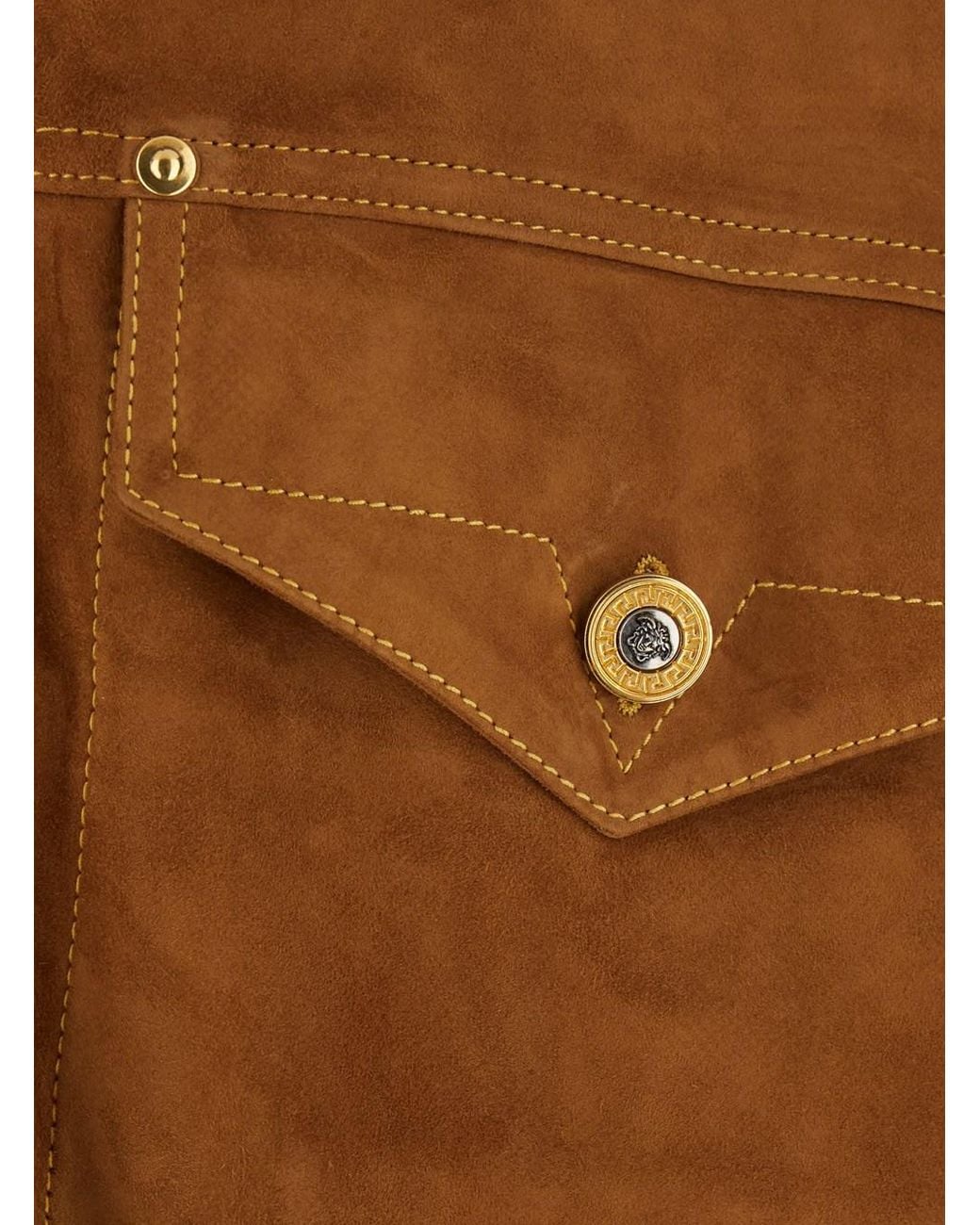 Versace Brown Suede Jacket Lambskin Coat for men