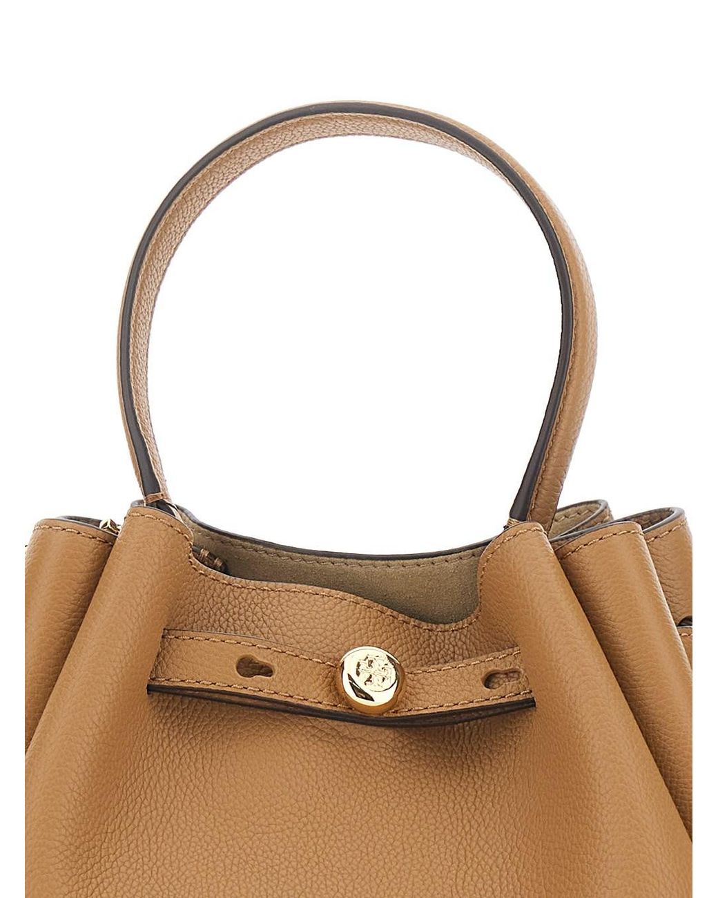 Tory Burch Natural Bucket Bag Romy Grained Leather
