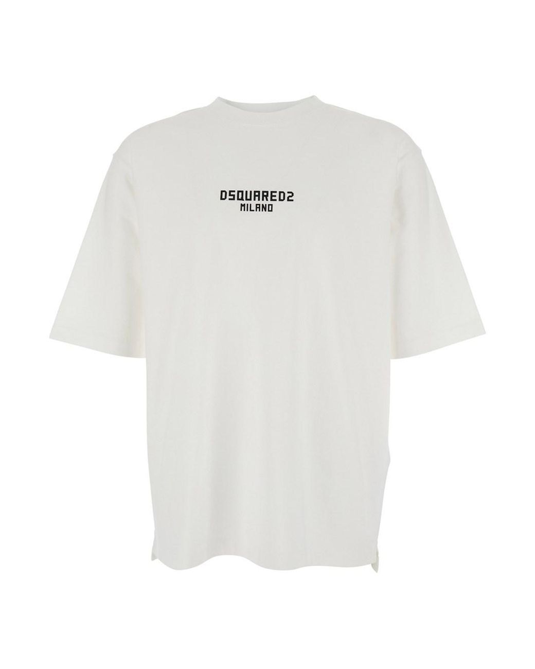 DSquared² White T-Shirt With Logo Print On The Front for men