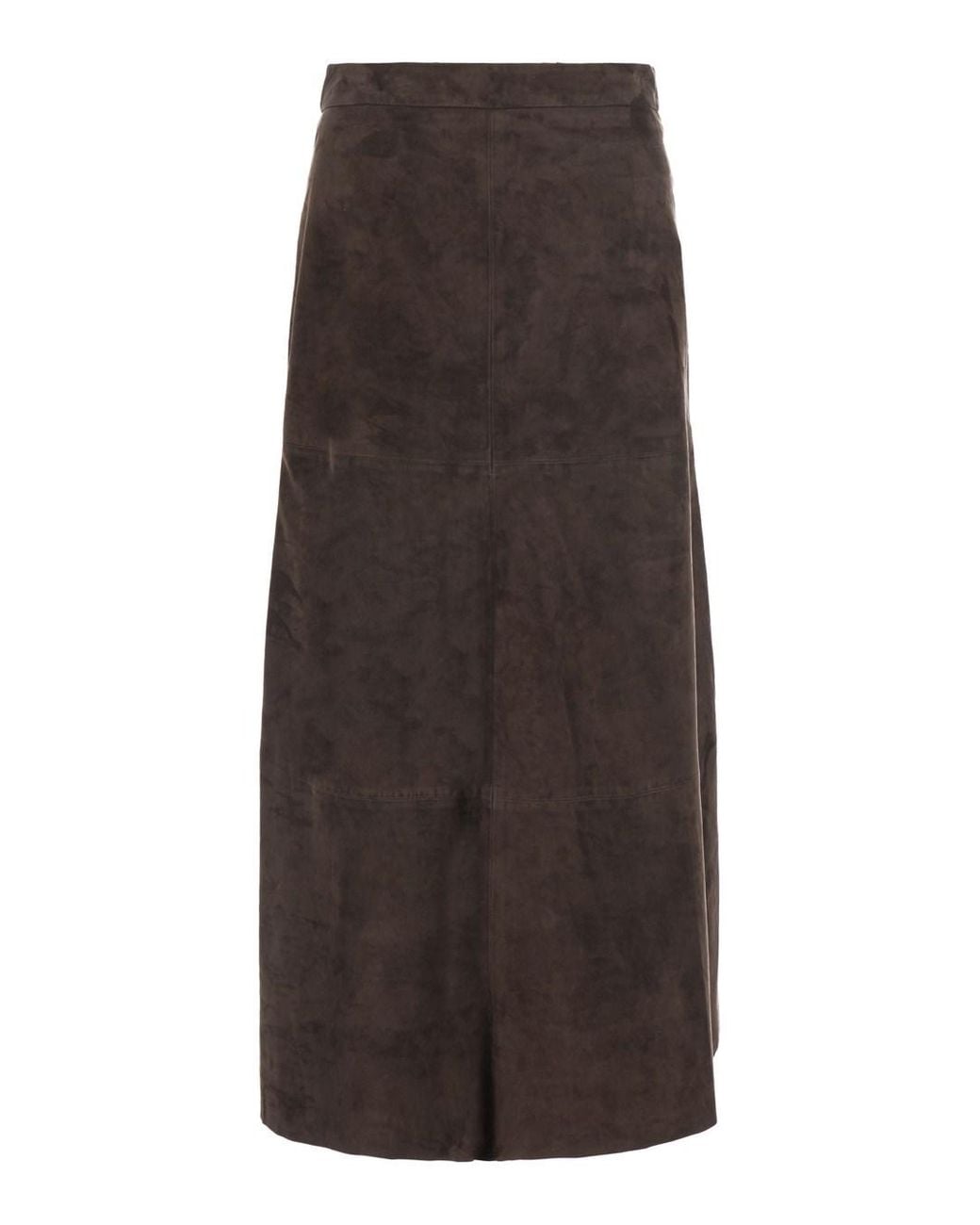 Max Mara Brown Smmfiorire Lamb Suede Skirt For