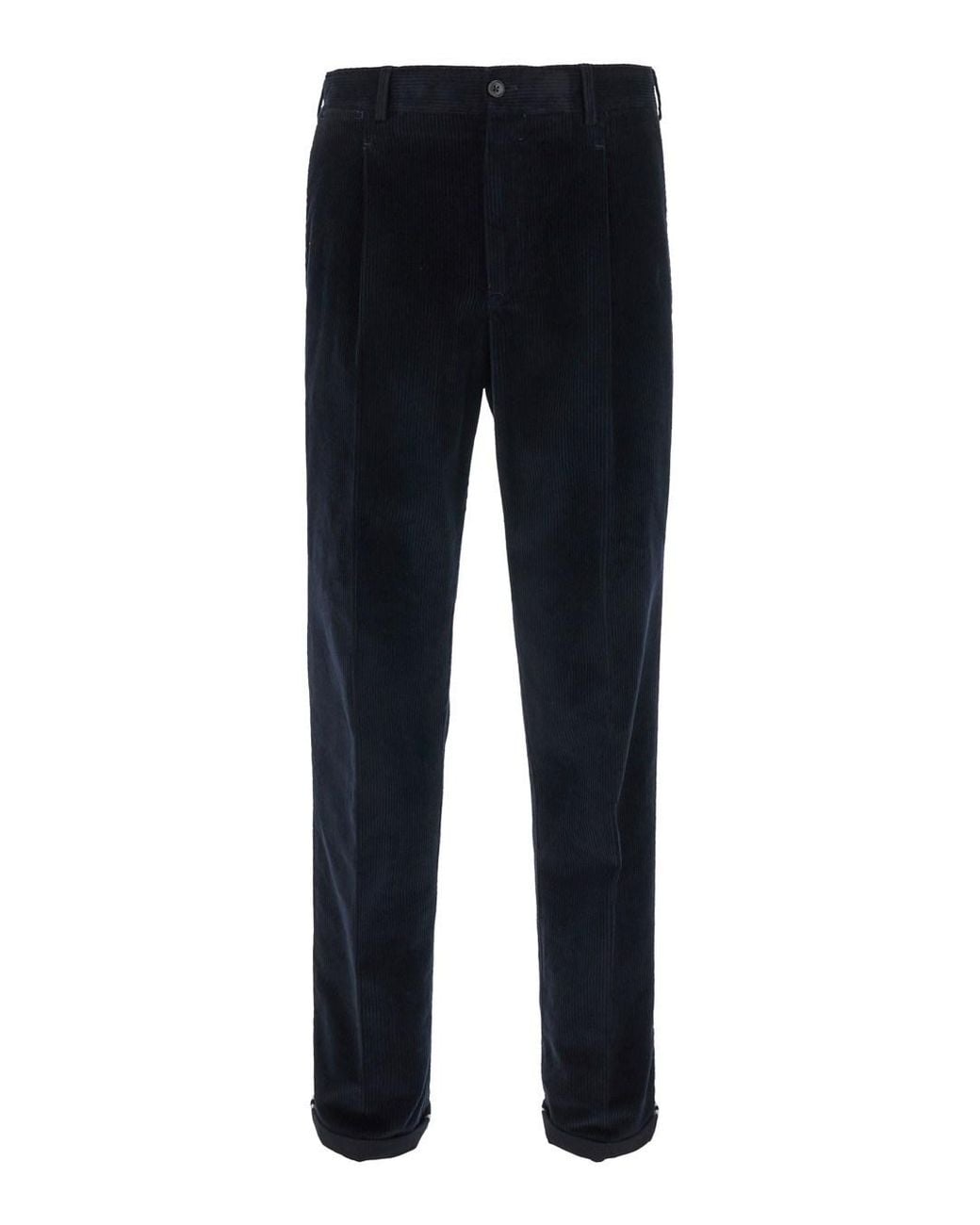 PT Torino Blue Dark Chino Pants With Front Pleats And Logo Patch On Th for men