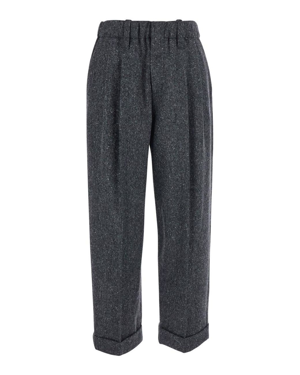 Brunello Cucinelli Gray Trousers Donegal Virgin Wool