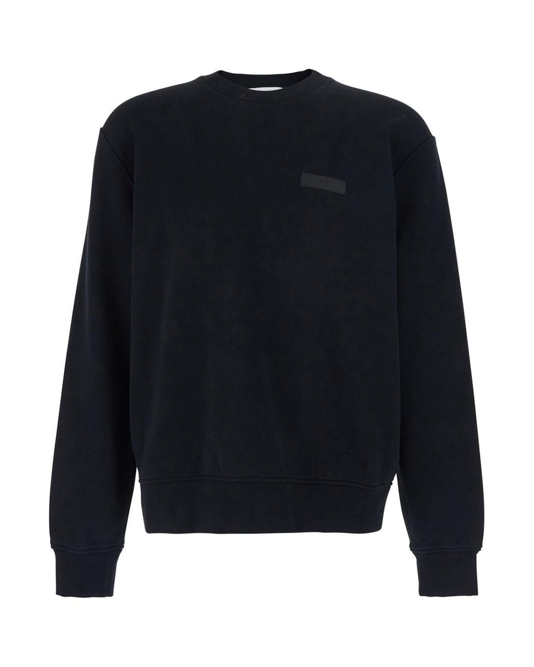 Givenchy Blue Crewneck Sweatshirt With Logo Patch On The Front for men