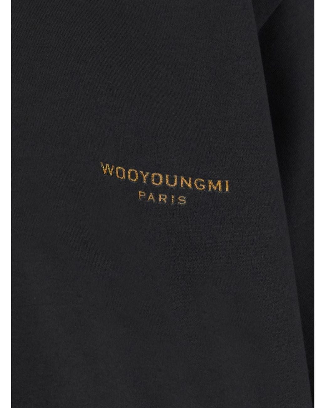 Wooyoungmi Black Round Neck Short Sleeve Cotton T-Shirt For for men