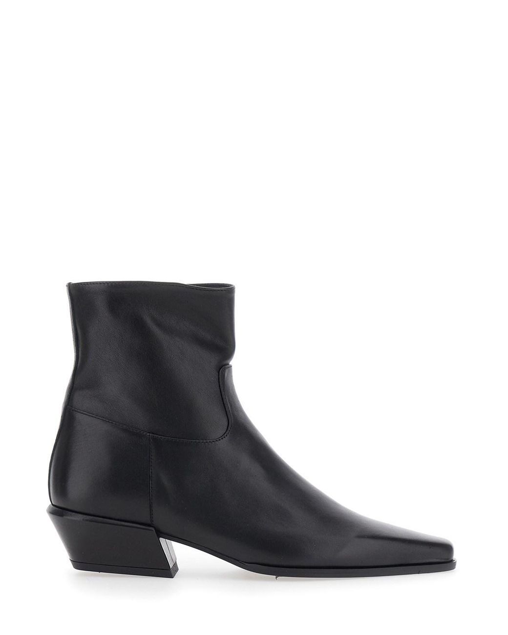 Semicouture Black 'Marisa' Ankle Boots With Pointed Design