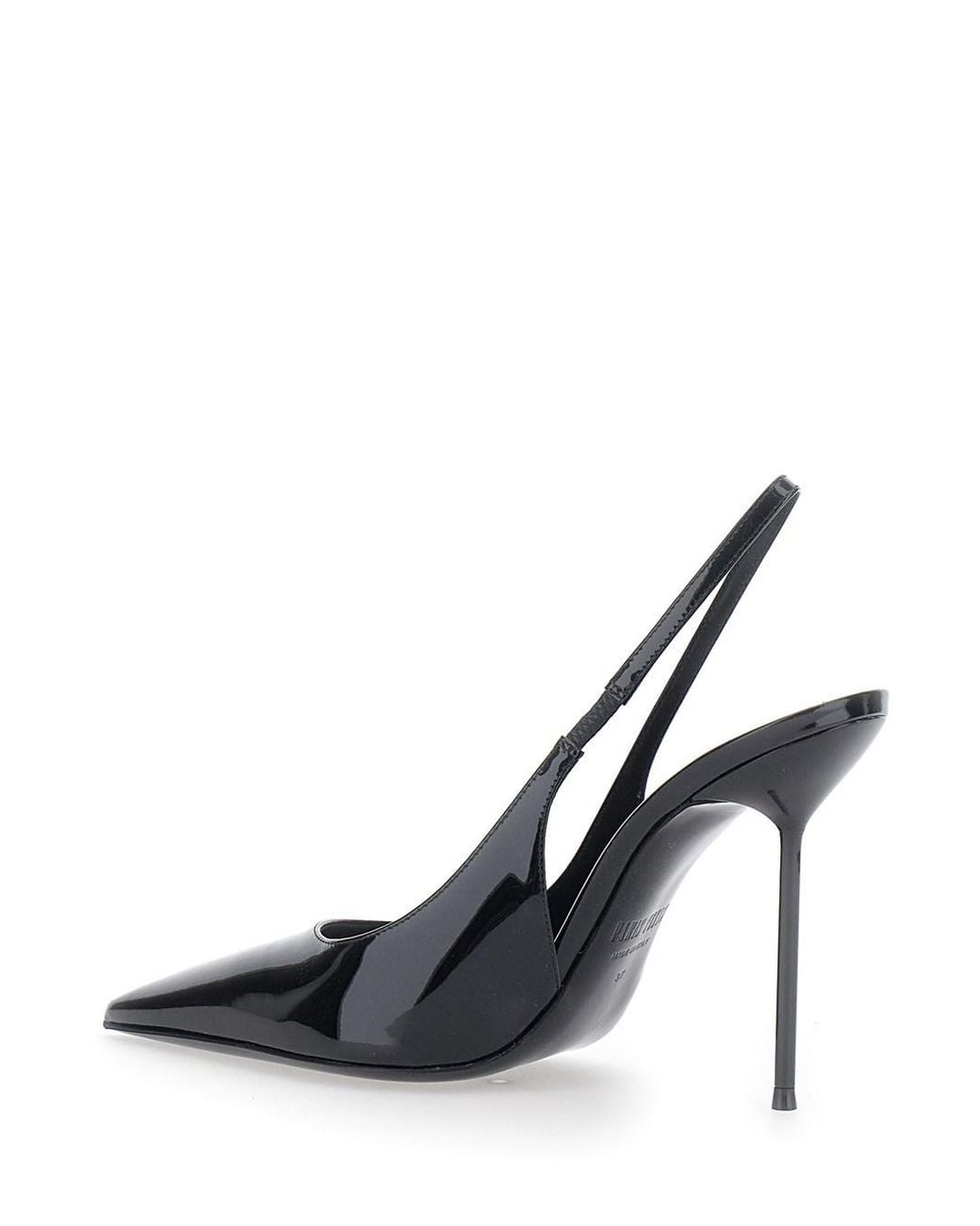 Paris Texas Black Lidia Slingback Patent Leather High Heel Pumps 105