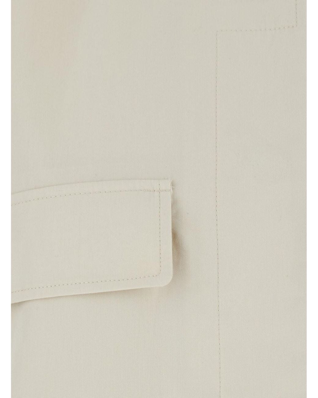 Totême White Collared Drawstring Jacket Organic Cotton