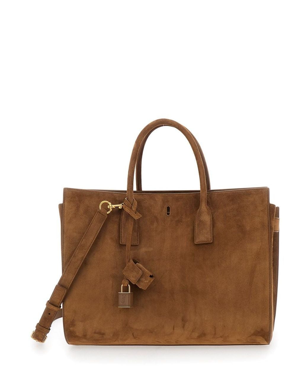 Saint Laurent Brown Handbag With Metallic Details