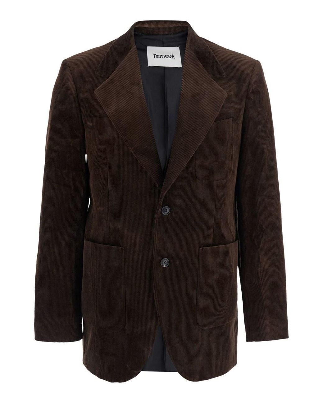 TONYWACK Black Single-Breasted Jacket With Notched Revers for men