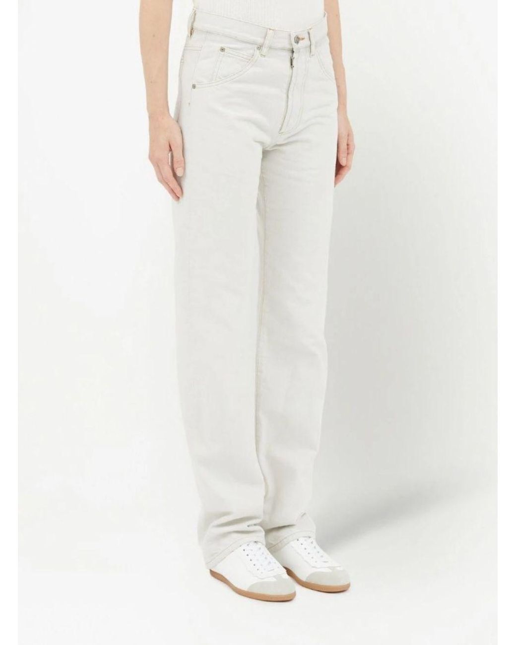 Maison Margiela Gray 5-Pocket Style Straight Jeans With Contrasting Stitching
