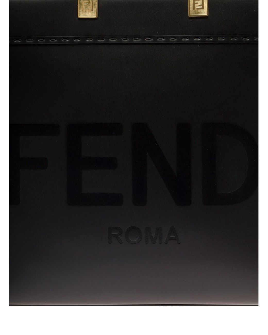 Fendi Black Sunshine Leather Handbag With Logo