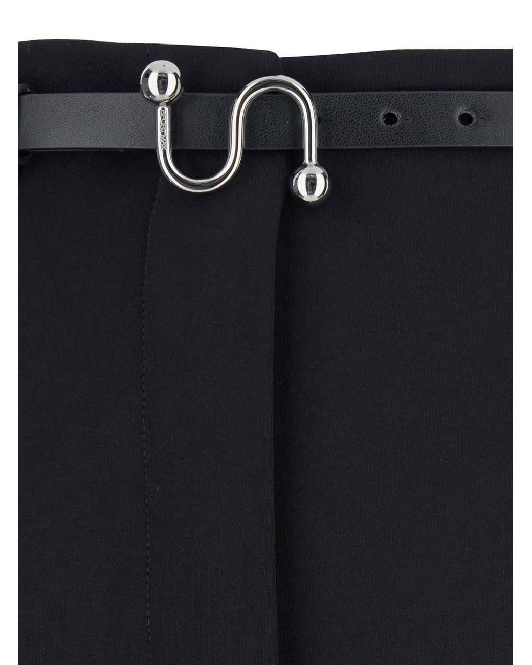 Sportmax Blue Pants With Belt And Metallic Buckle Viscose Trousers