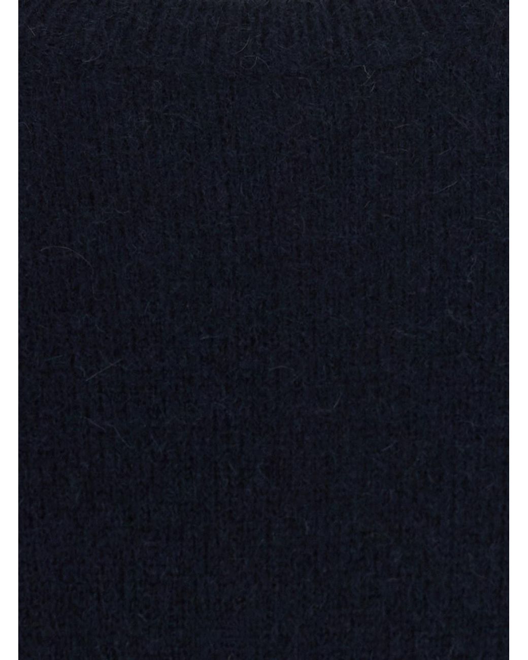Roberto Collina Blue Crew Neck Sweater With Ribbed Details for men