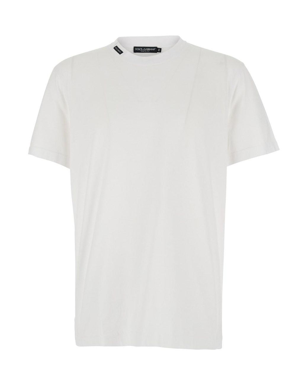 Dolce & Gabbana White T-Shirt Crew Neck Cotton T-Shirts for men