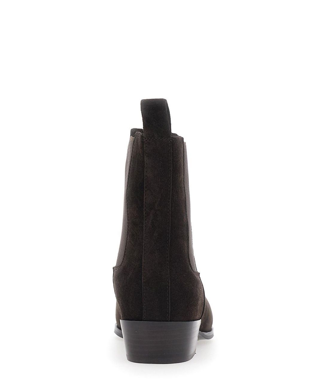 Strategia Black 'Nina' Dark Pointed Ankle Boots With Elastic Straps In