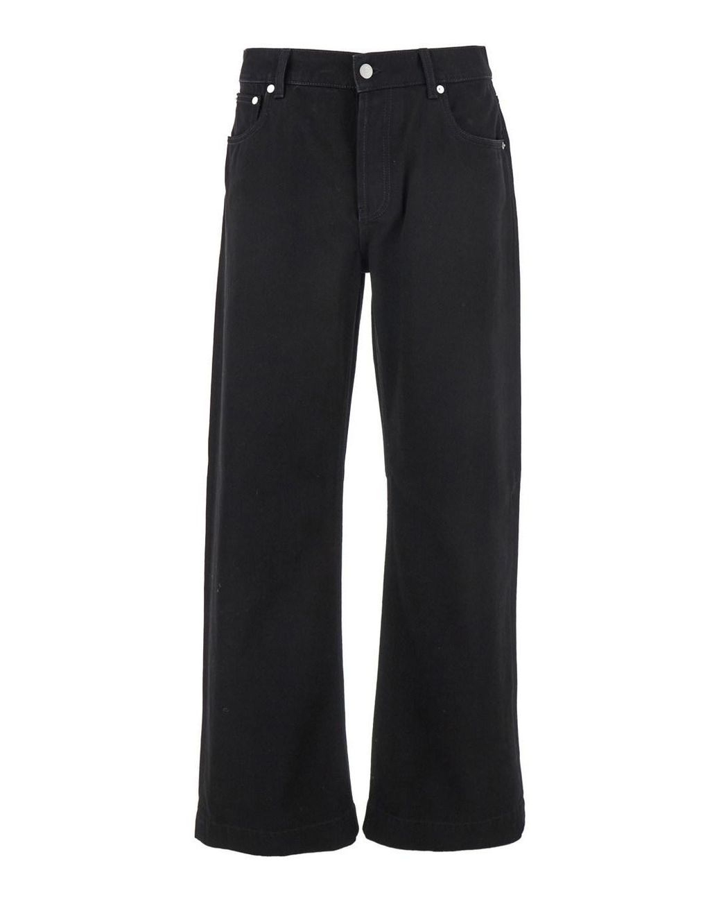 McQueen Black Jeans With Belt Loops And Logo Patch On The Rear for men