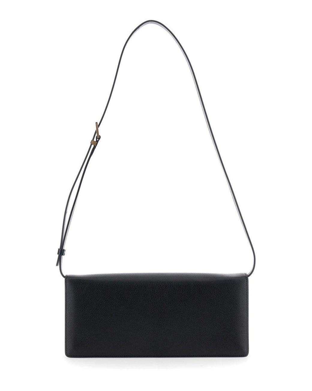 Tom Ford Black Crossbody Bag With Adjustable Shoulder Strap And T Plaque Closure