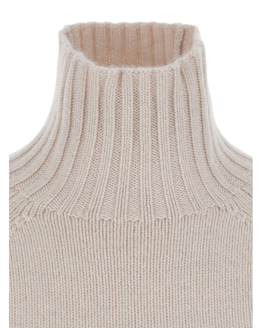 Max Mara White Sweater Mantova Wool-Cashmere Tops