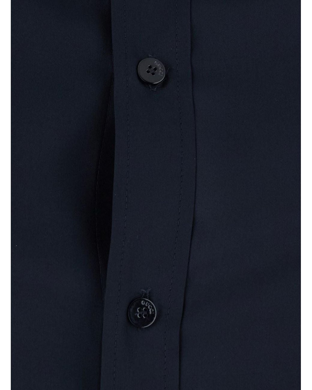 Gucci Blue Shirt With Pointed Collar