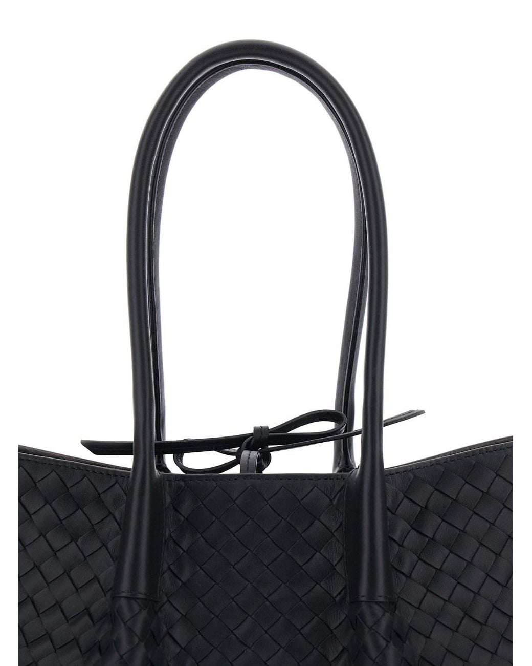 Bottega Veneta Black 'Pinacoteca' Medium Shoulder Bag With Intreccio Motif