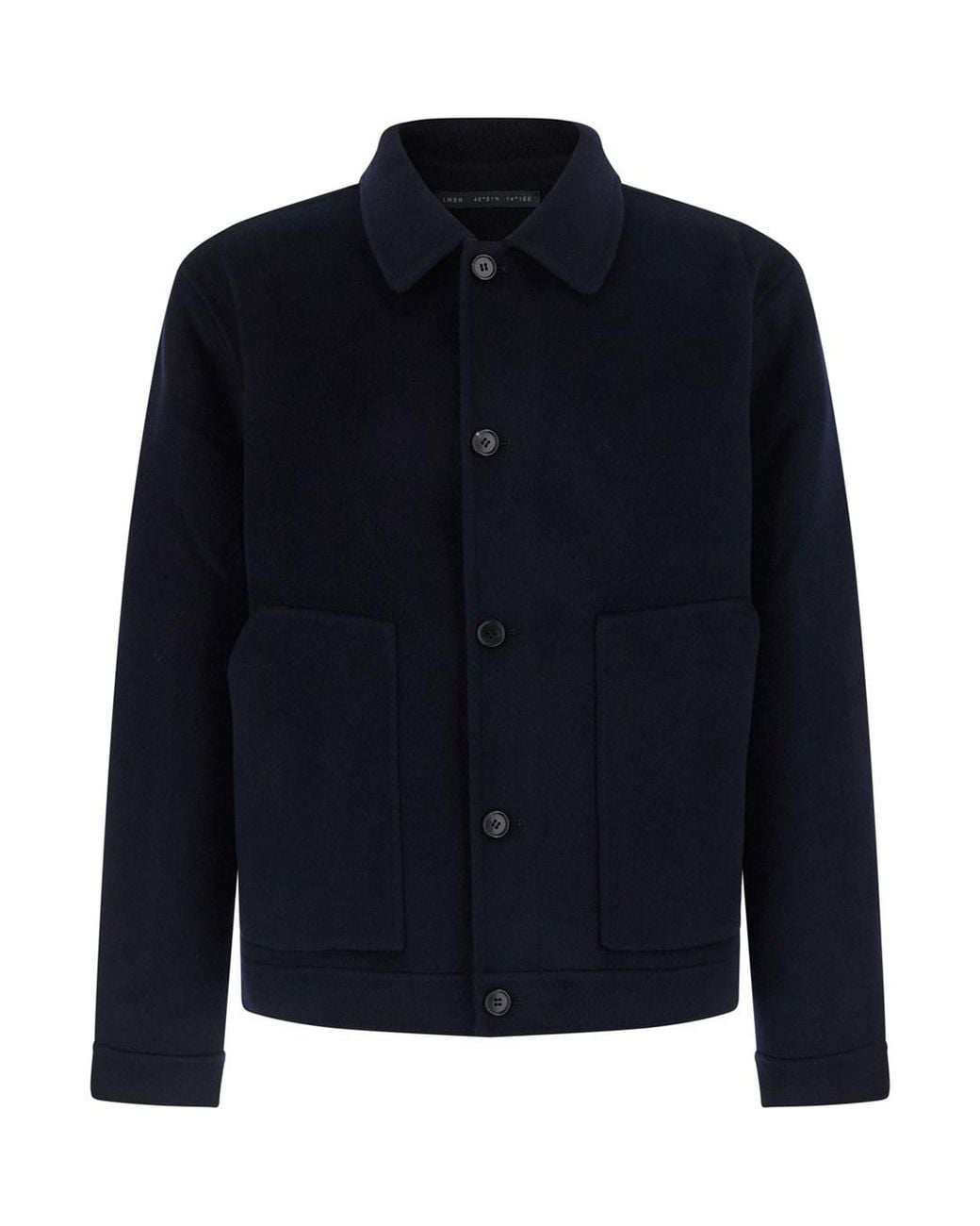 Low Brand Blue Double Wool Jacket With Shirt Collar And Zip Closure Me for men