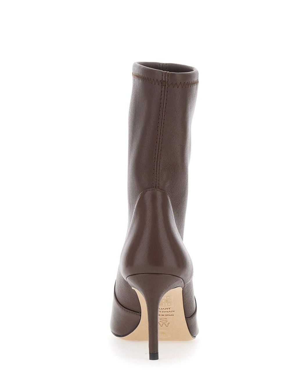 Stuart Weitzman Brown Ankle Boots Power Bootie 75 Leather