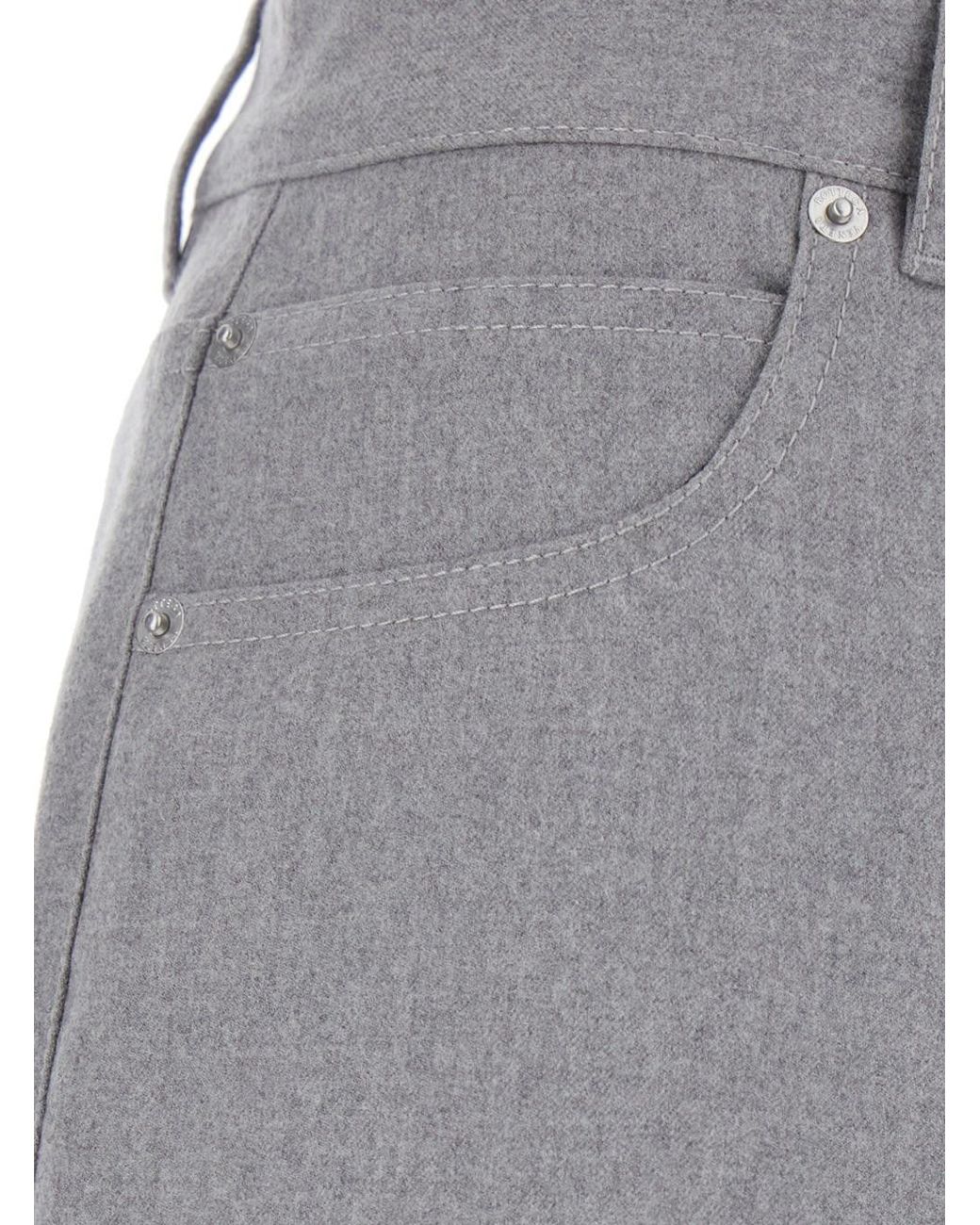 Bottega Veneta Gray Pants With Front Closure And Patch Pockets for men