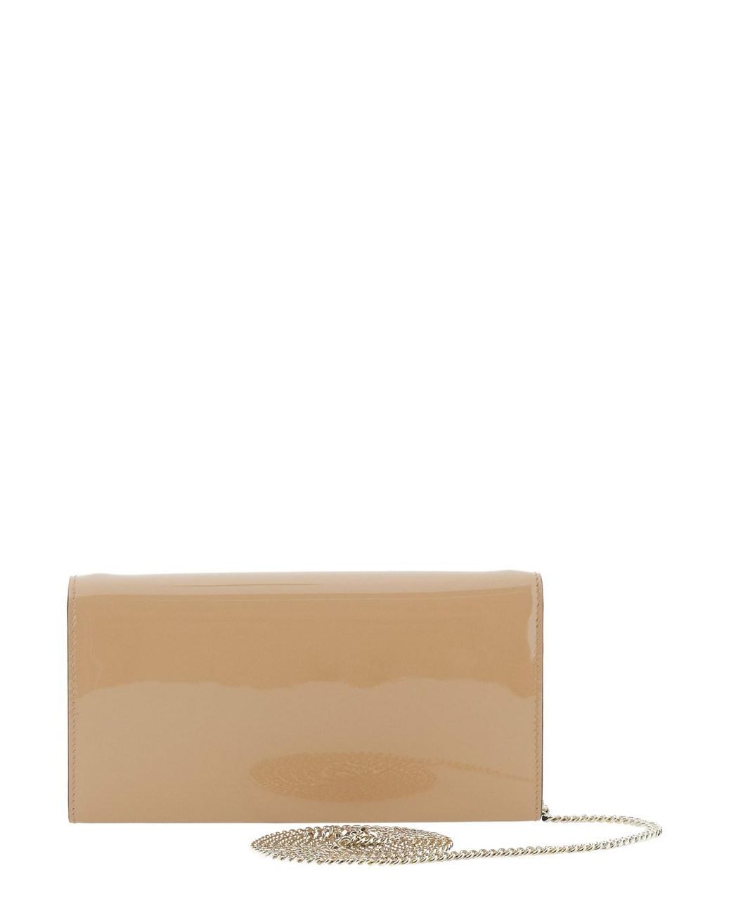 Jimmy Choo Natural Emmie Patch Light Clutch With Leather Details And Stud