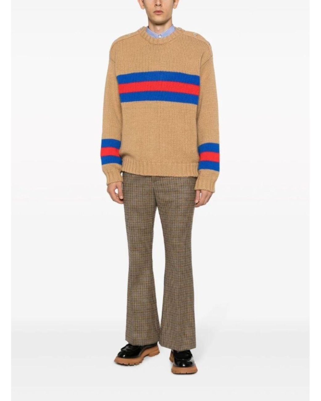 Gucci Blue Wool Crewneck Jumper for men