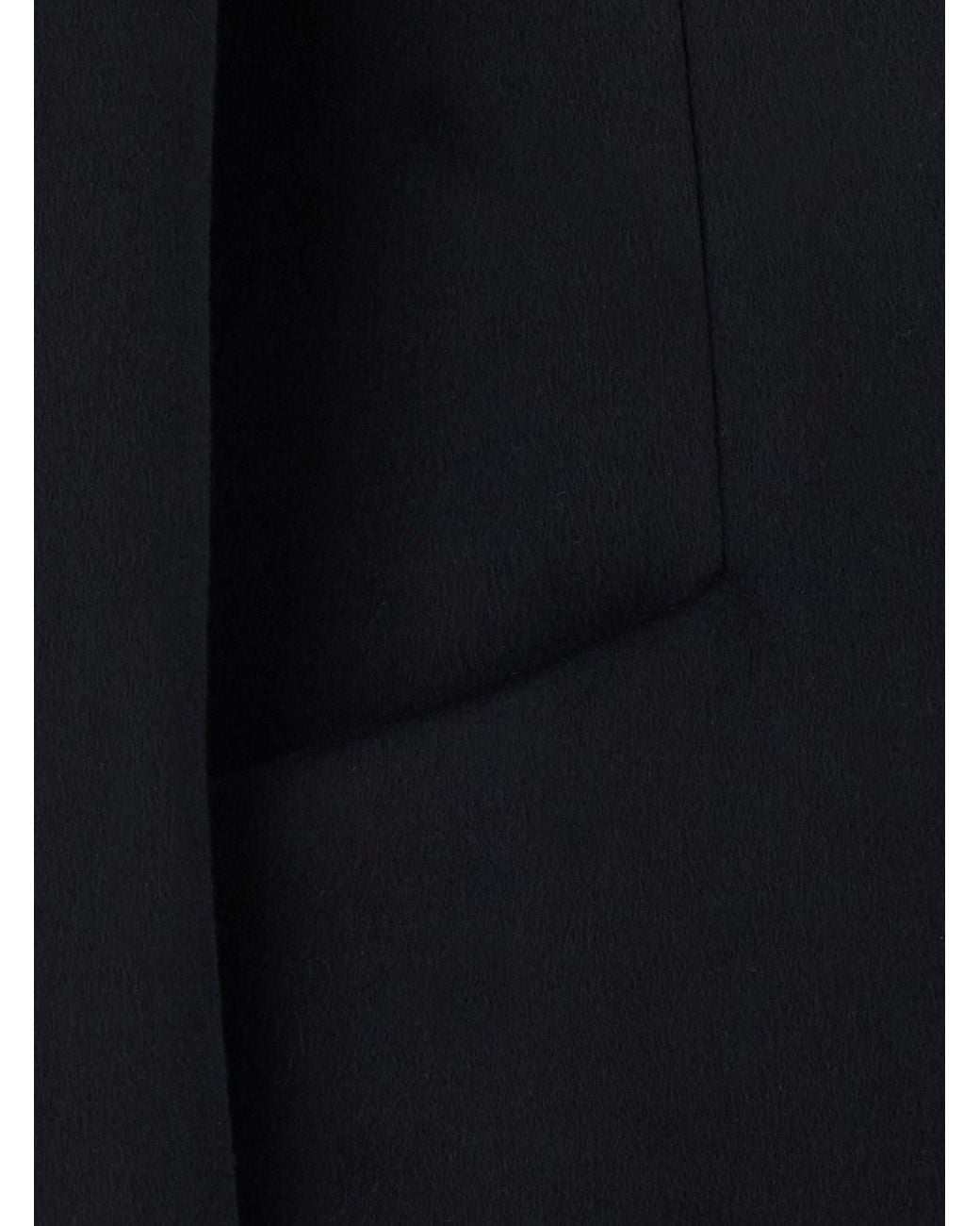 Emporio Armani Black Single-Breasted Coat With Peak Revers