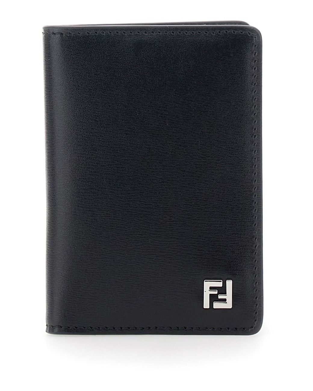 Portacarte Con Placca Logo Ff Sul Fronte E Design Rettangolare I di Fendi in Black da Uomo