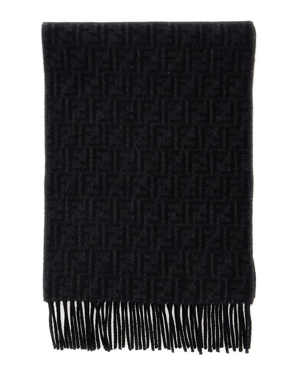 Fendi Black Ff Wool Con Frange for men