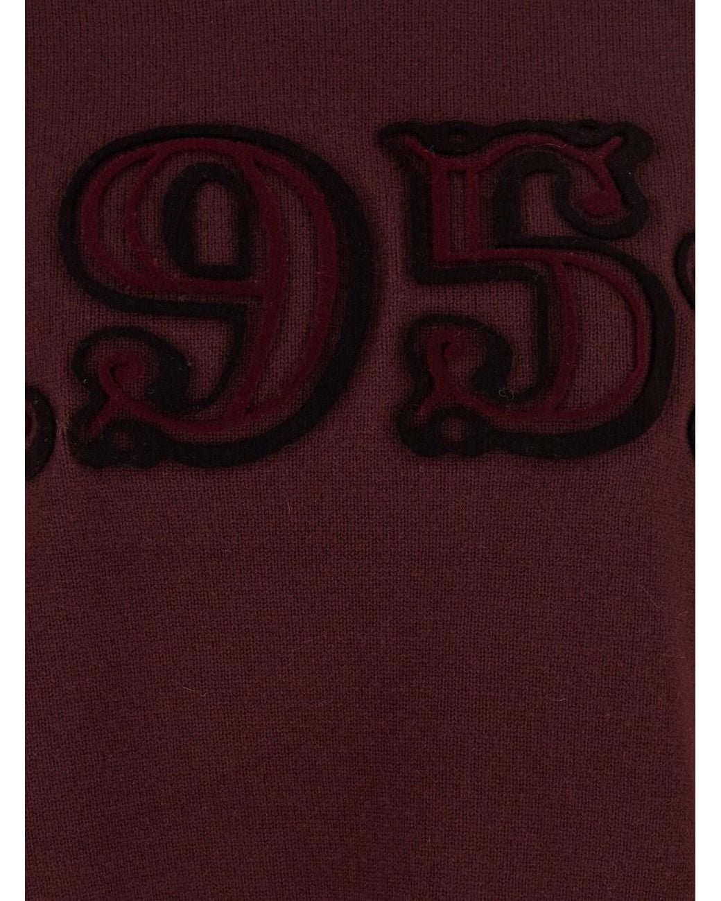 Max Mara Purple Crew Neck Sweater With Embroidery Wool Tops