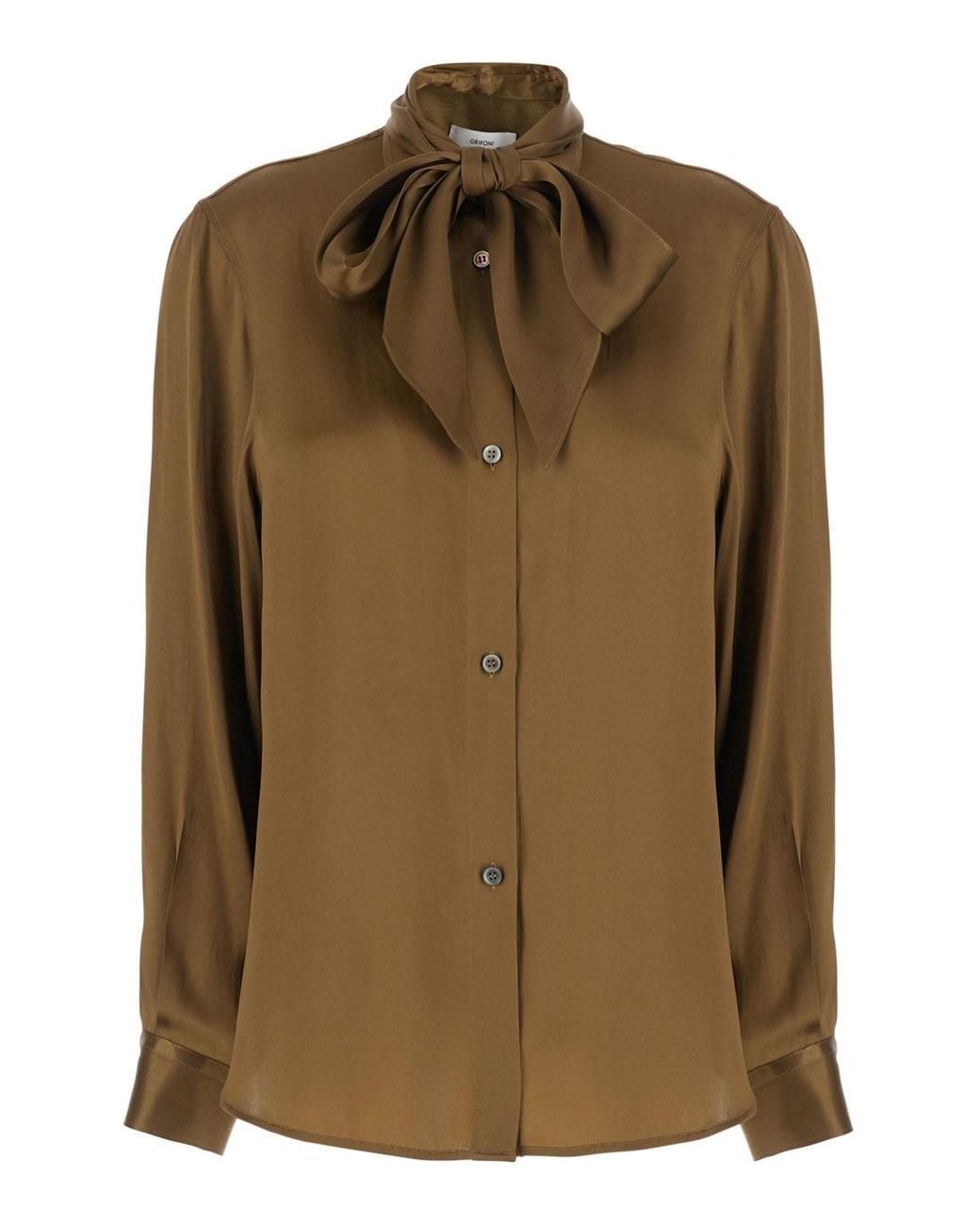 Grifoni Green Shirt With Knot Applied