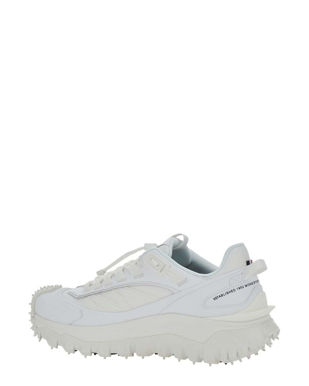 Moncler White 'Trailgrip Gtx' Low Top Sneakers With Logo Lettering On The Side for men