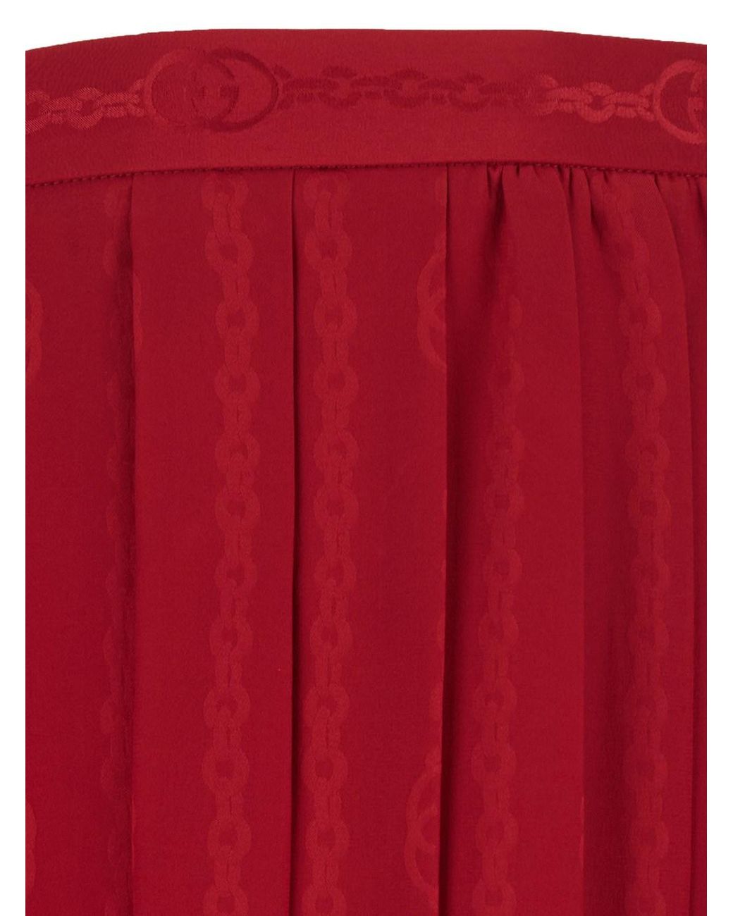 Gucci Red Silk Skirt