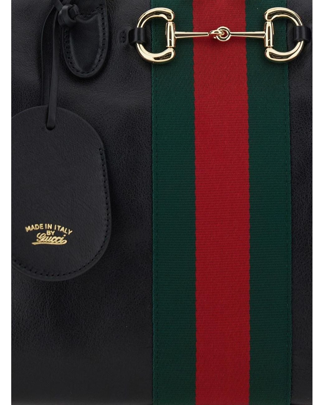 Gucci Black Shoulder Bag With Horsebit And Web Ribbon