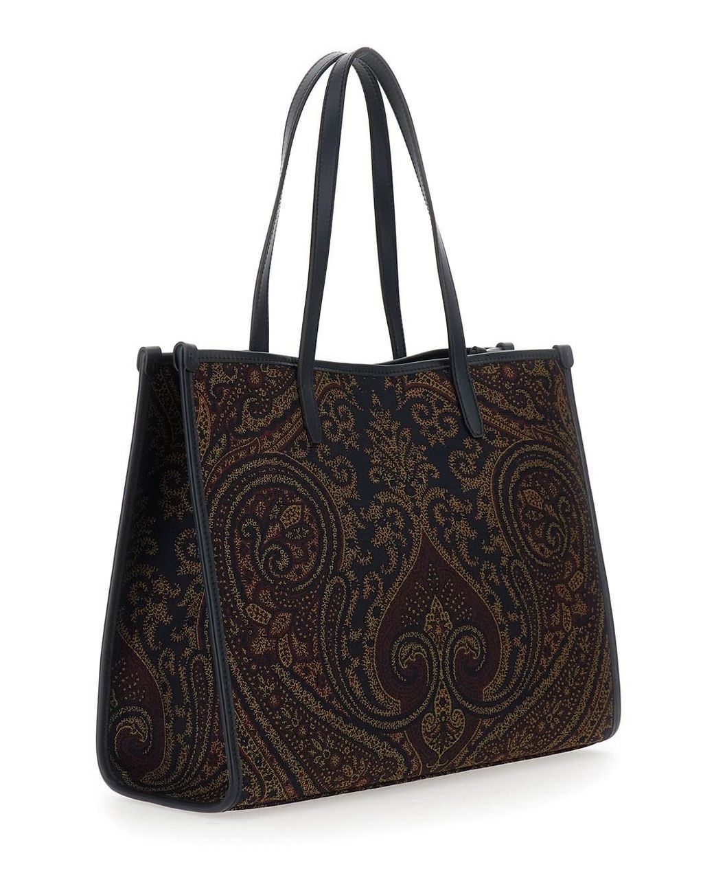 Etro Black 'Lovtter' Tote Bag With Jacquard Motif