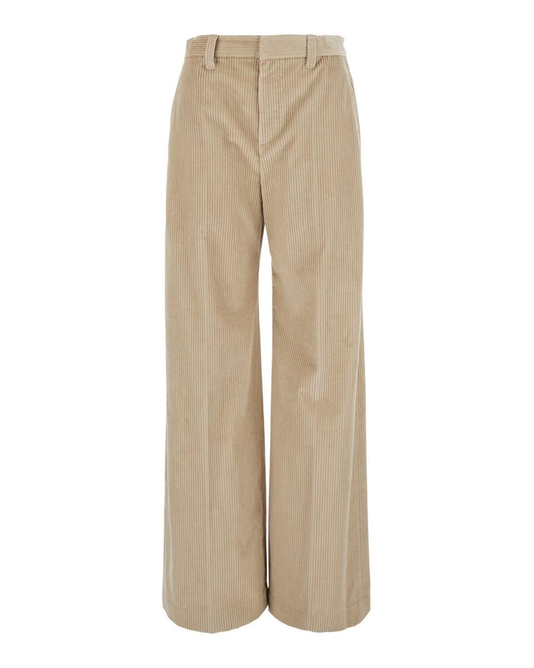 Brunello Cucinelli Natural Trousers Corduroy Cotton
