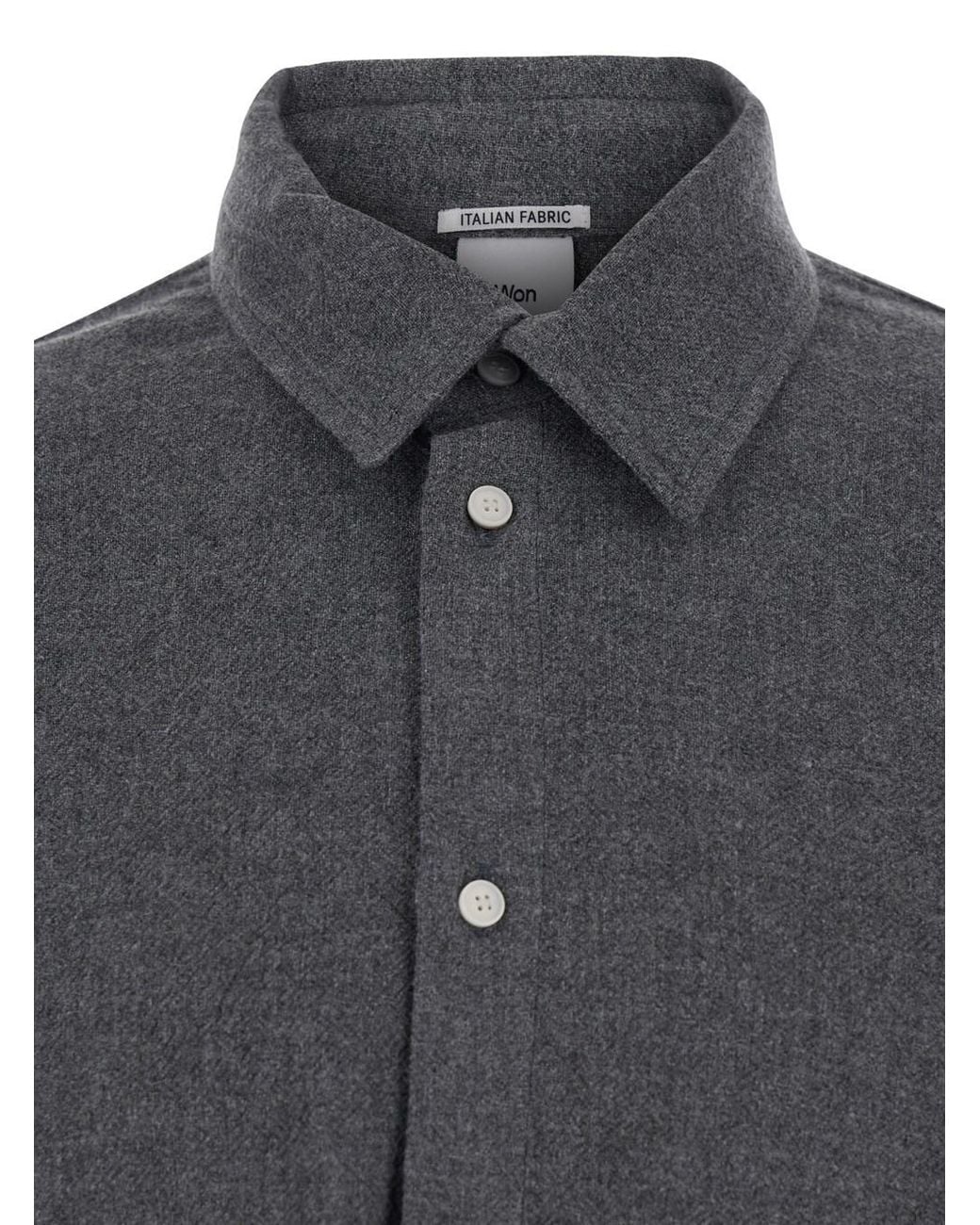 Won Hundred Gray 'Adriel' Shirt With Classic Collar for men