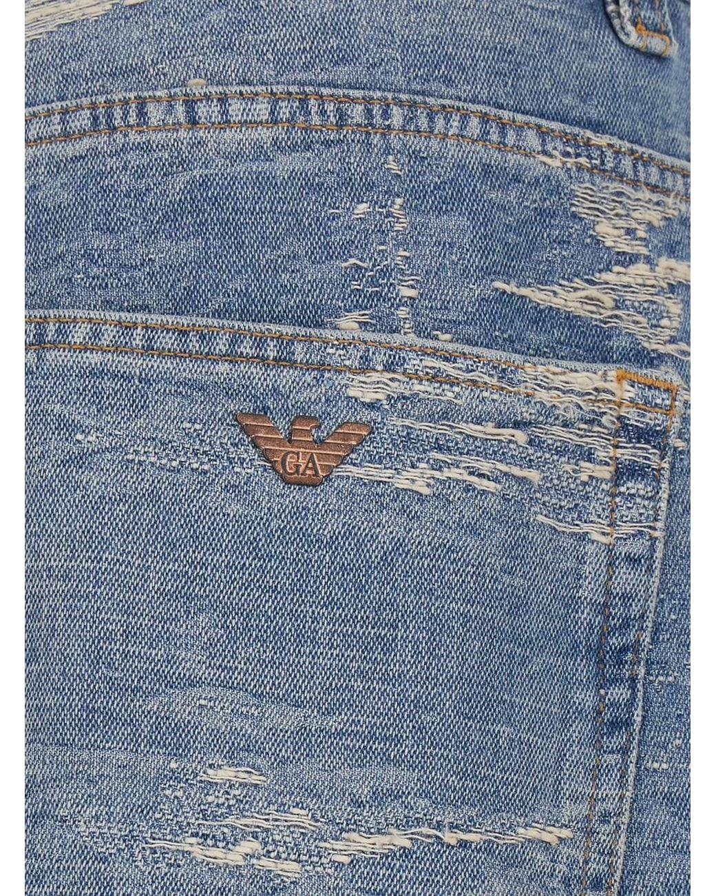 Emporio Armani Blue Five-Pocket Denim Jeans for men